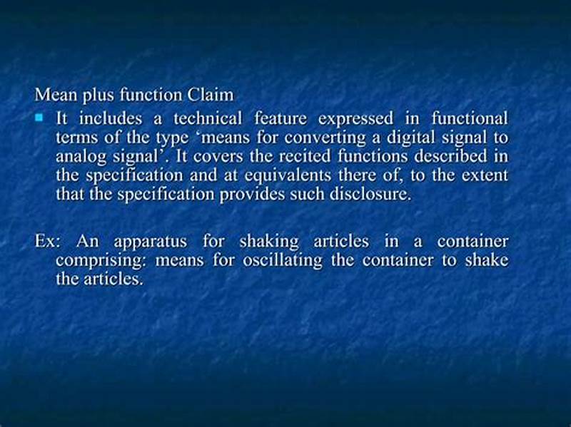 Means Plus Function Method Claim