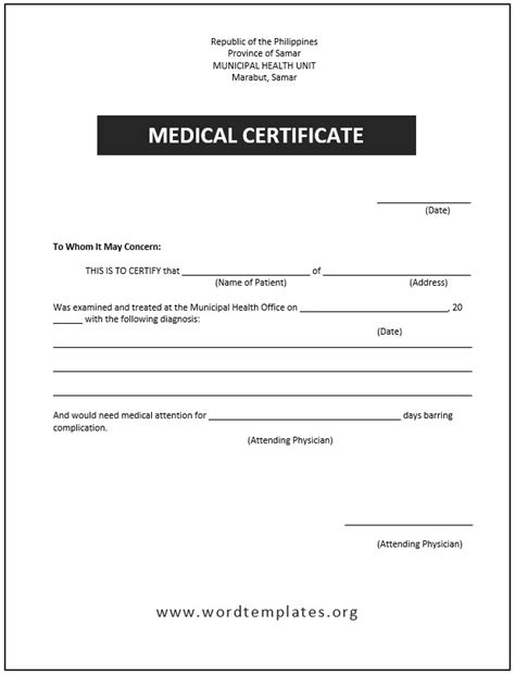Medical Certificate Template