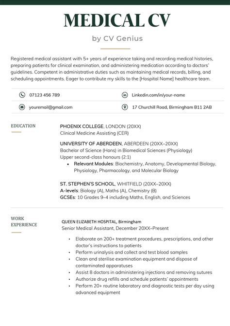 Medical Cv Template