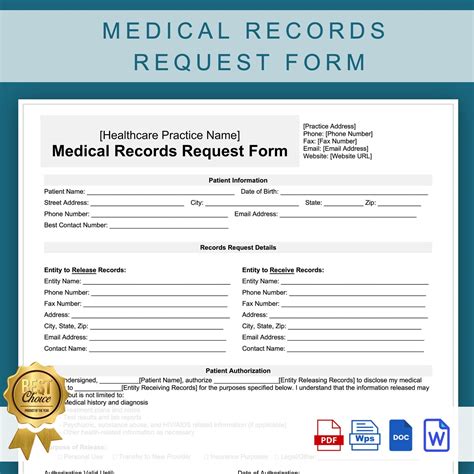Medical Record Request Form Template