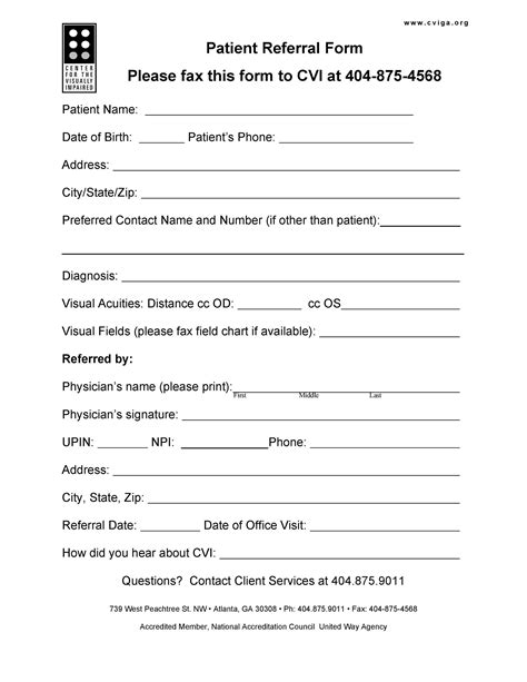 Medical Referral Forms Template