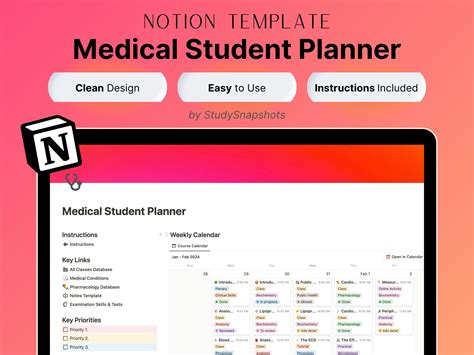 Medical Student Notion Template Free