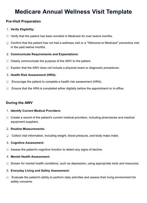 Medicare Wellness Exam Template