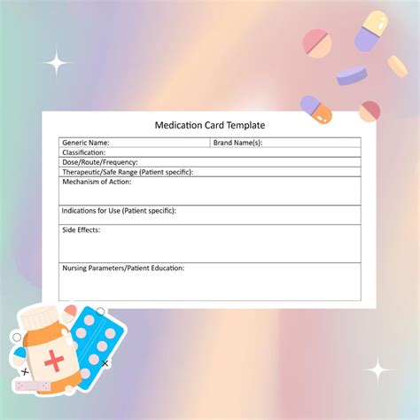 Medication Card Template For Nursing Students