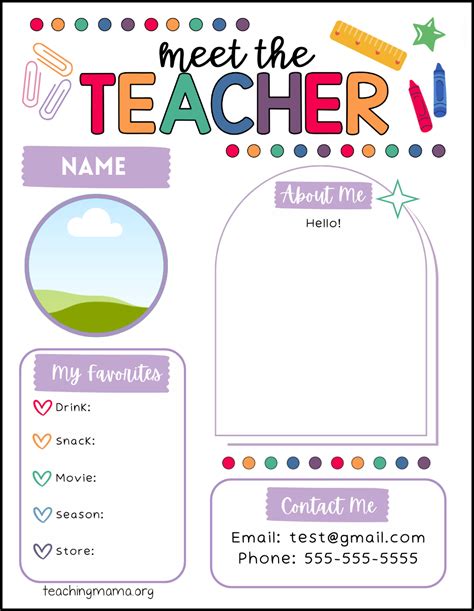 Meet The Teacher Template
