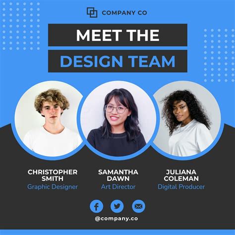 Meet The Team Social Media Posts Template