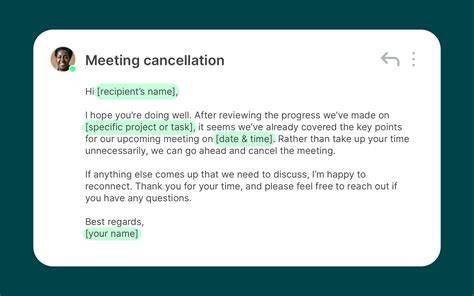 Meeting Cancellation Email Template