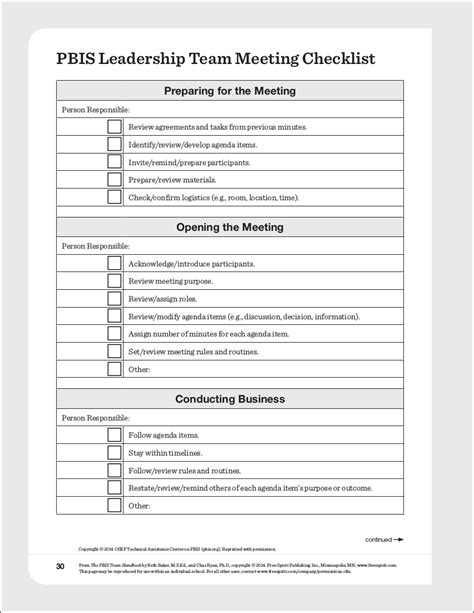 Meeting Checklist Template