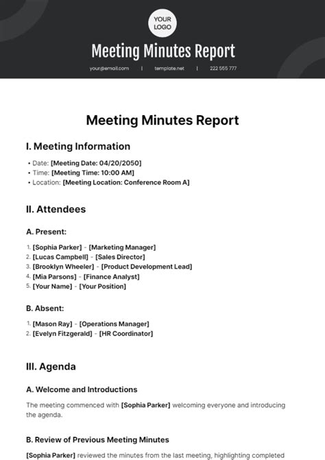 Meeting Report Template