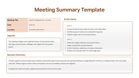 Meeting Synopsis Template