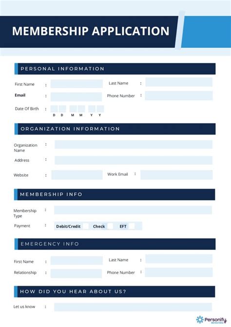 Member Application Template