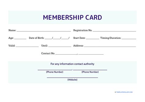 Membership Card Templates