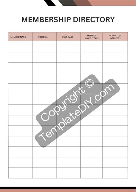 Membership Directory Template