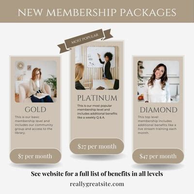Membership Packages Template