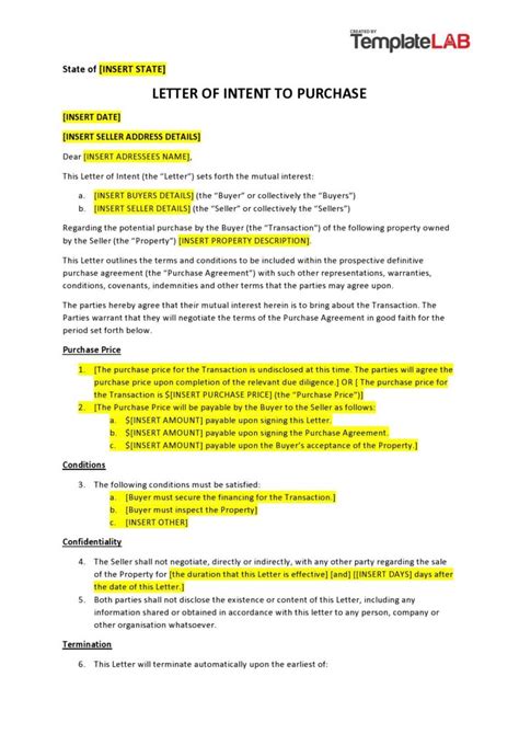 Memorandum Of Intent Template