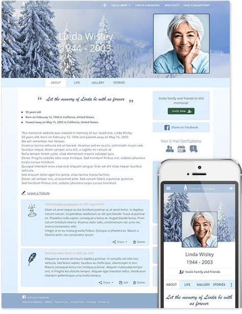 Memorial Website Templates
