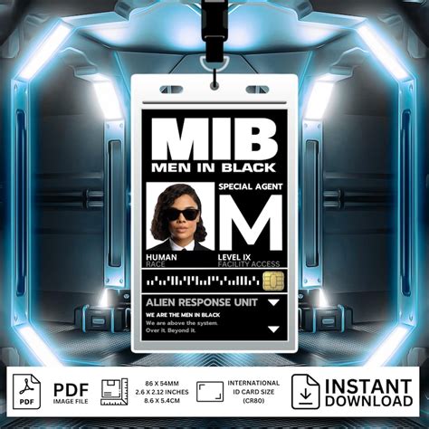 Men In Black Id Card Template