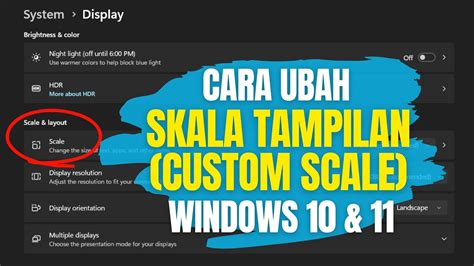 Mengubah Skala Tampilan Windows 10