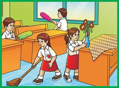 Menjaga Kebersihan Ruangan Kelas