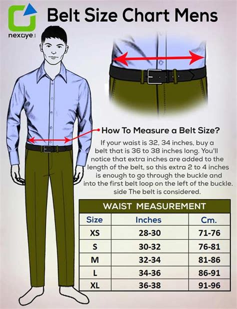 Mens Belt Sizing Chart