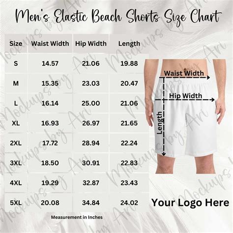 Mens Short Size Chart