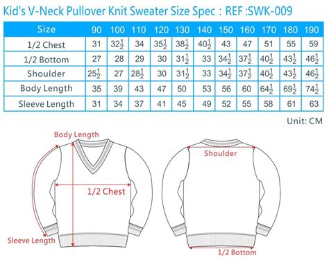 Mens Sweater Size Chart
