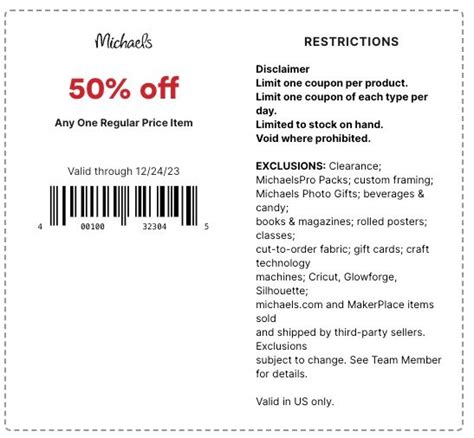 Michaels Coupons 50 Off Coupon Code Printable Coupons 2015