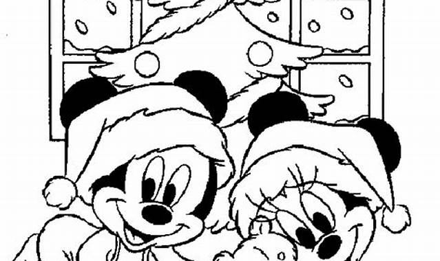 Mickey et Minnie dans un décor de Noël