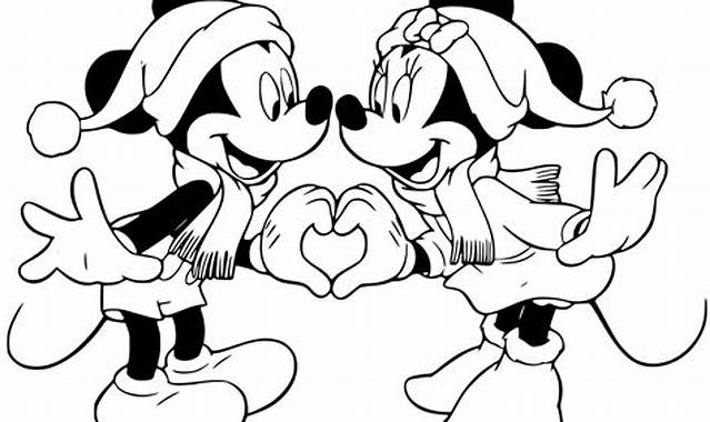 Mickey et Minnie dans un traineau