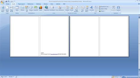 Microsoft Word Greeting Card Template