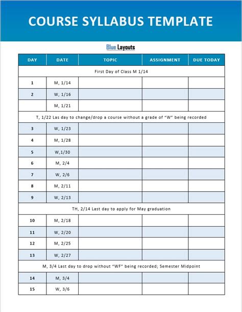 Microsoft Word Syllabus Template