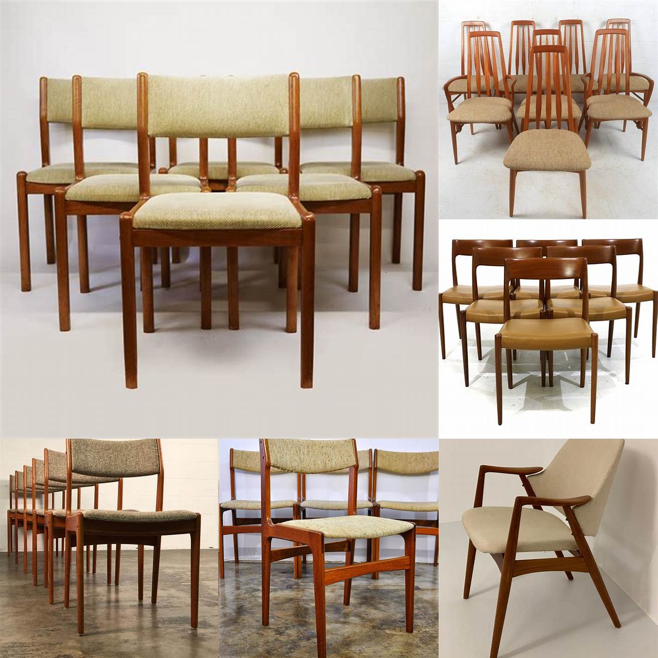 Mid Century Teak Veneer Chairs