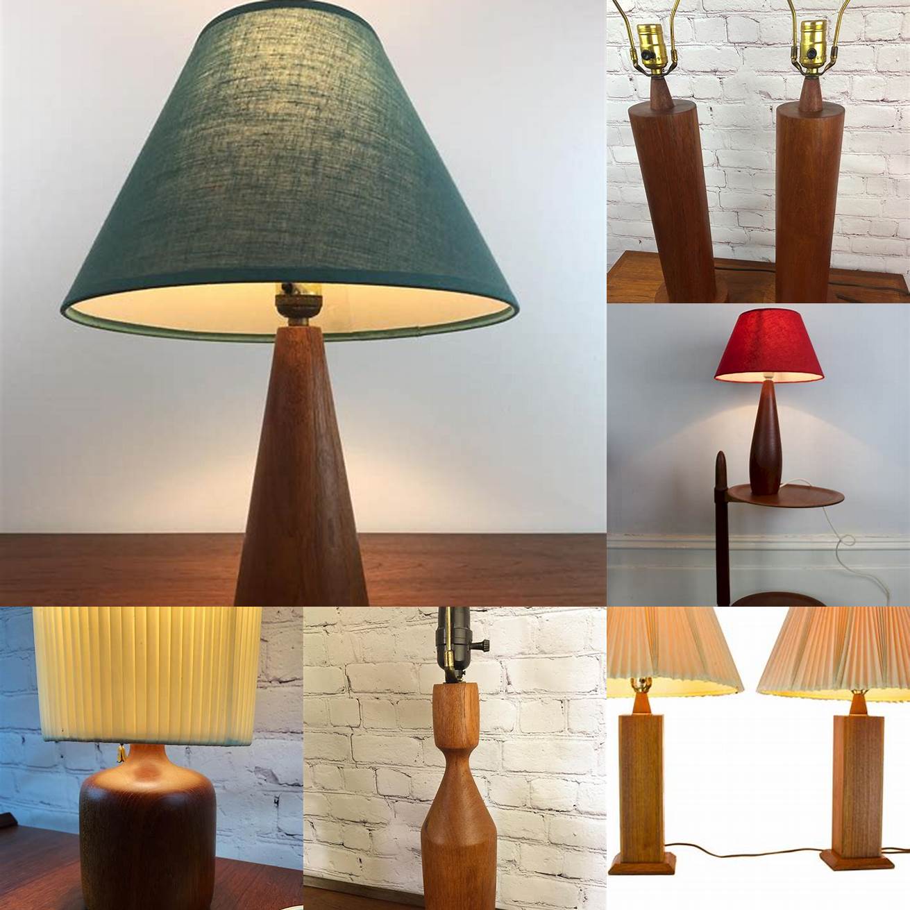 Mid-Century Teak Furniture Table Lamp