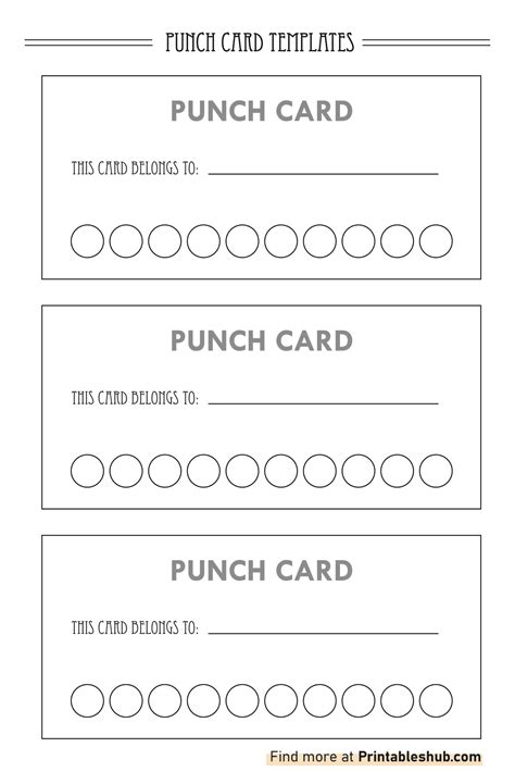 Middle School Incentive Punch Card Template Free Printable