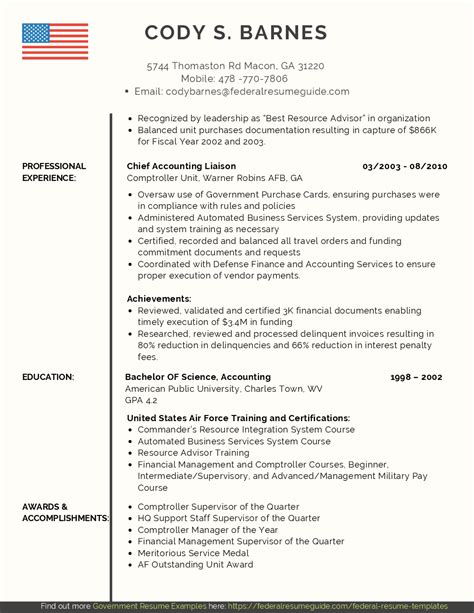 Military Resume Template