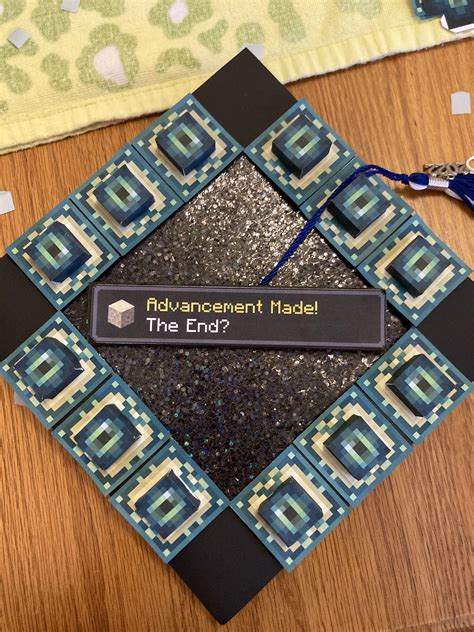 Minecraft End Portal Graduation Cap Template