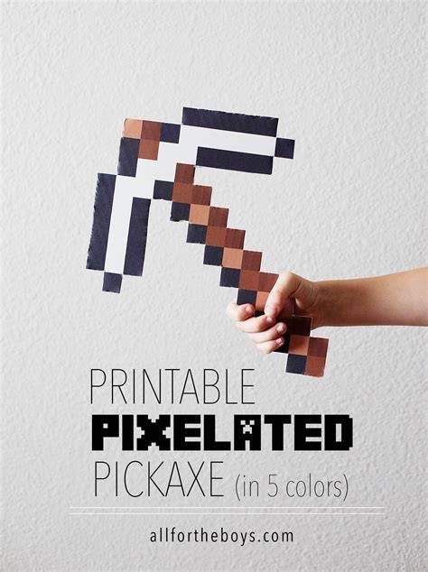 Minecraft Pickaxe Printable Pin The Pickaxe On The Tree