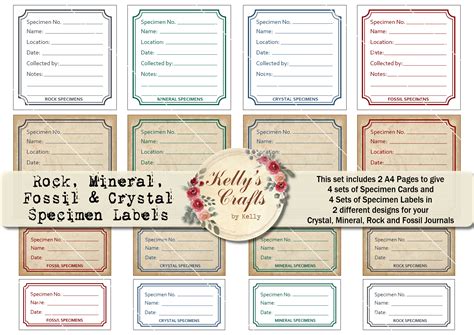 Mineral Specimen Label Template