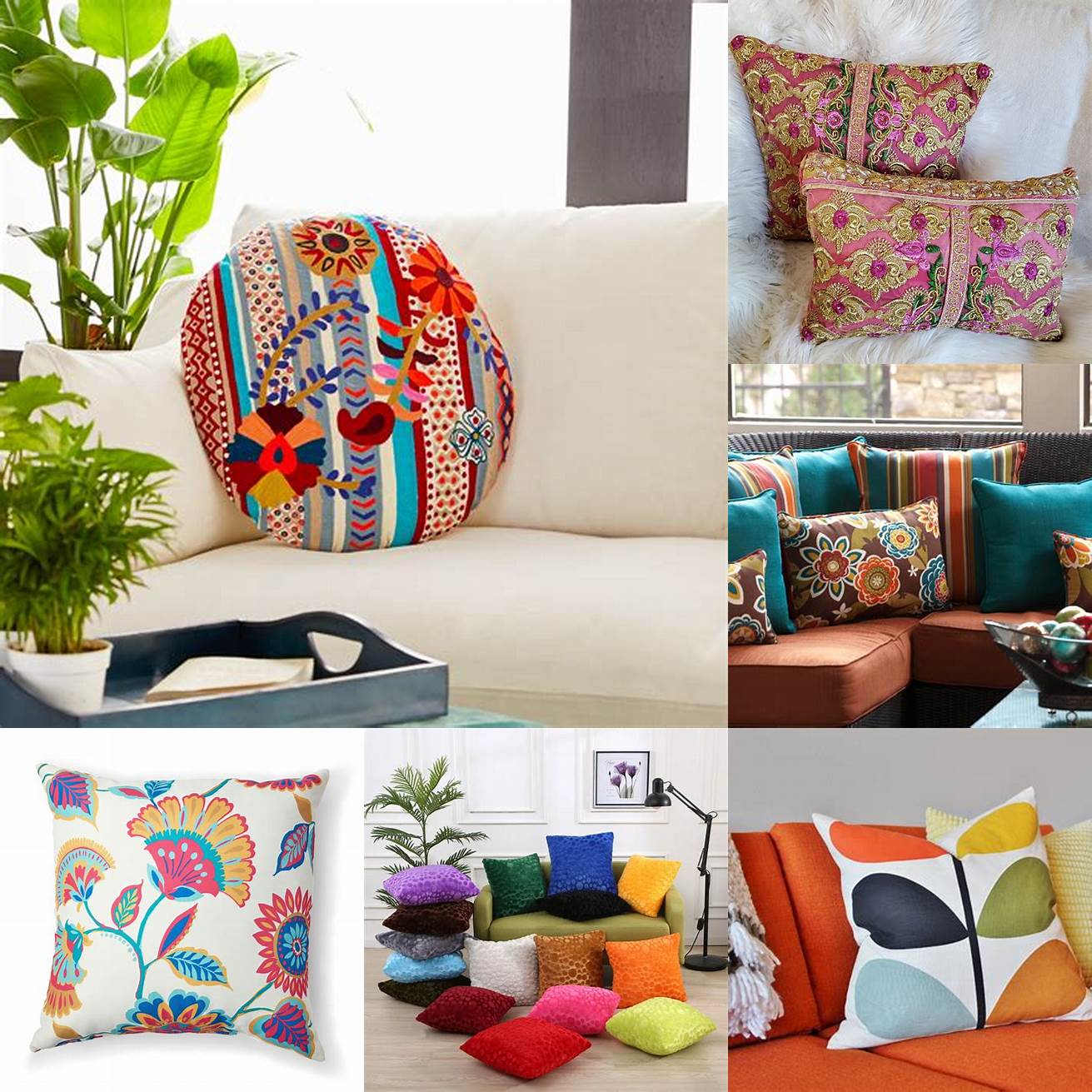 Mini Sofa with colorful throw pillows