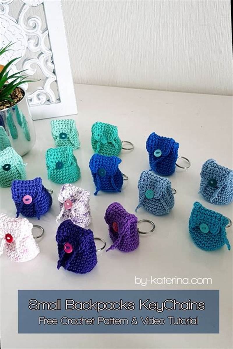 Mini Backpack Keychain Free Crochet Pattern