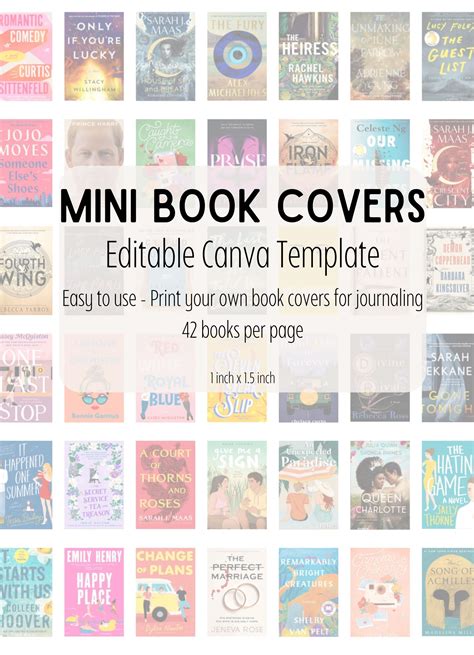 Mini Book Cover Template