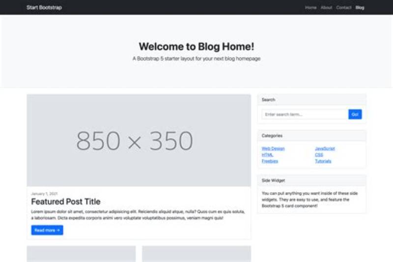 Minimal Bootstrap Template Blog