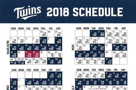 Minnesota Twins Schedule Printable