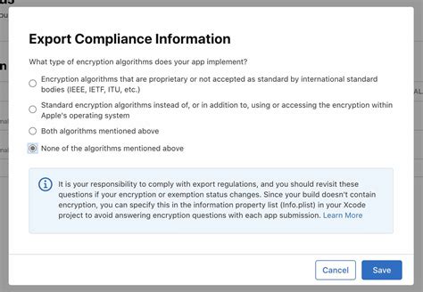 Missing Compliance status in TestFlight