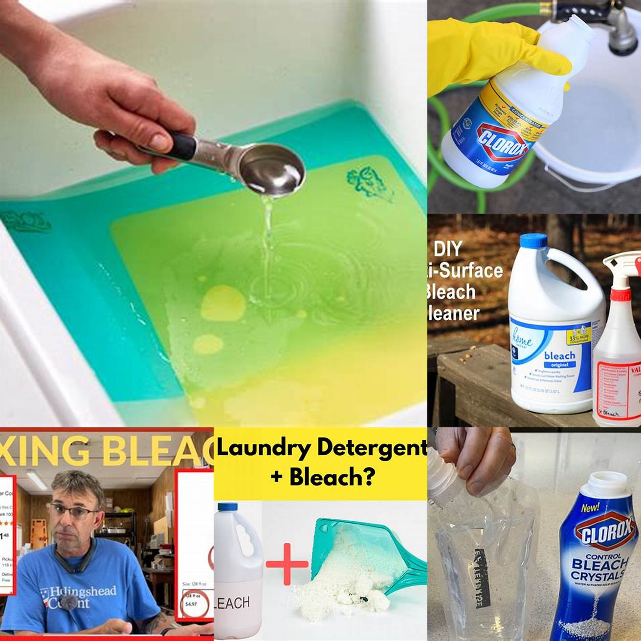 Mix bleach and water