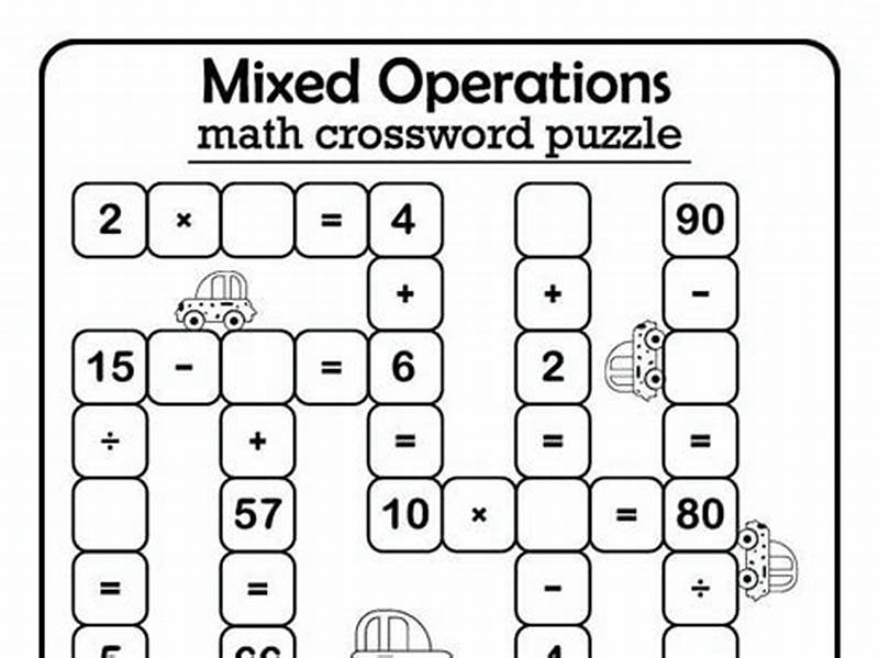 Mixed Operations Math Crossword Puzzle Answer Key