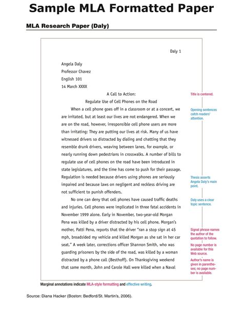 Mla Style Format Template