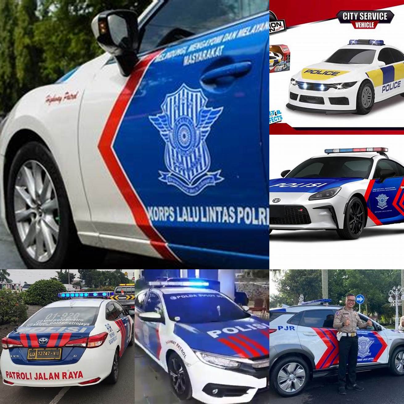 Mobil polisi dengan tampilan dan suara yang realistis