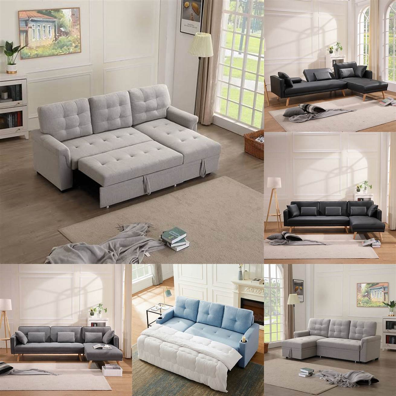Modern Sofa Bed with Chaise