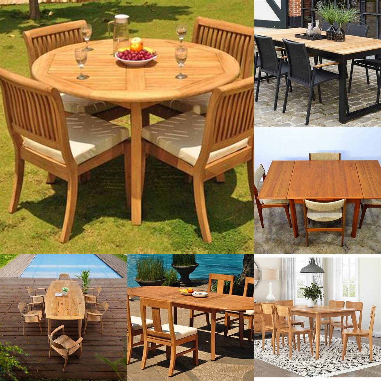 Modern Teak Table and Chairs